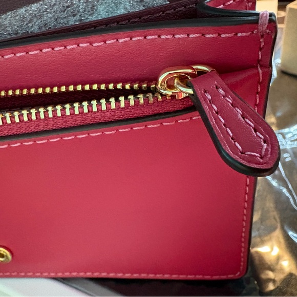 Coach Fuchsia Embossed Wallet w/ Cross body Strap and Cardholder Set - Picture 15 of 16